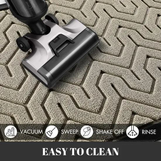 Front Door Mat Outside Entrance, 29.5x17 Waterproof Outdoor Indoor Welcome Mat, Heavy Duty Doormat, Low Profile, Non Slip Garge Porch Entryway Mat, Easy Clean, Beige {5}