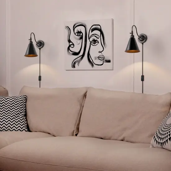 Set of 2 Vintage Swing Arm Wall Lamps &ndash; Adjustable Gooseneck Industrial Sconces for Bedroom, Study, or Office &ndash; Classic Brass Finish, Easy Installation {4}