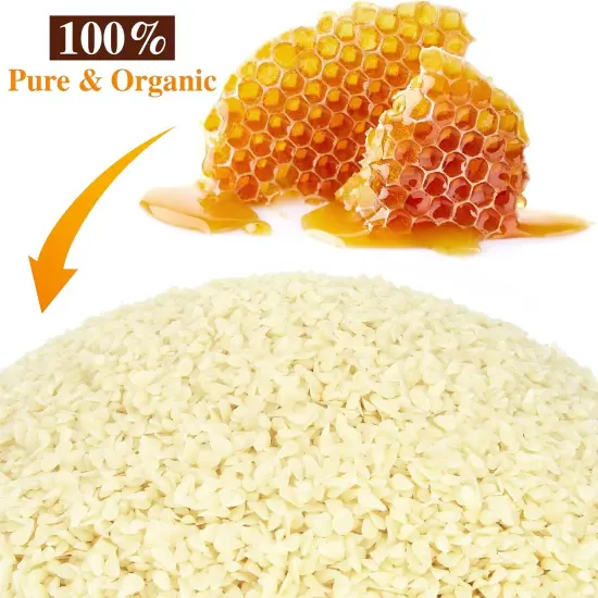 10Lb Organic White Beeswax Pellets - Beeswax for Candle Making Triple Filtered Candle Wax for DIY Cream, Lip Balms, Lotions, and Soap Making Supplies, Cosmetic Grade Easy Melt Pure and Natural BeesWax {1}