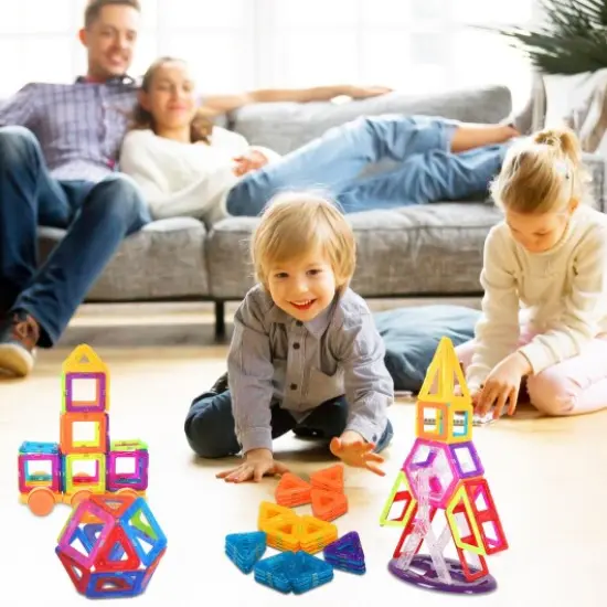 Magnetic Geometric Building Blocks Set for Kids &ndash; Develop Logic and Creativity {2}