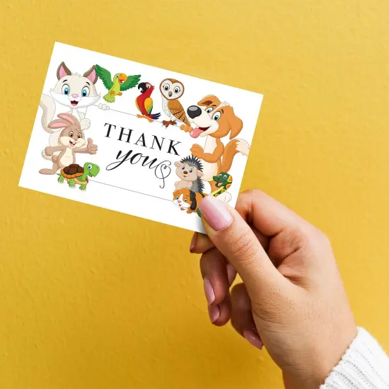 Great Papers! Whimsical Animal Pals Thank You Note Card and White Envelope, 4.875" x 3.375", 24 count {4}