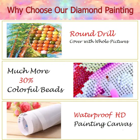 Large Diamond Painting Kits for Adults (31.5 x 15.7 inch) DIY 5D Sea Moon Full Round Drill Crystal Rhinestone Embroidery Pictures Arts Paint by Number Diamond Art Kits for Home Wall Decor {4}