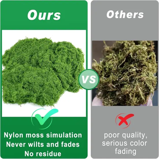 Fake Green Moss for Potted Plants, 5.3OZ Moss Decor Artificial Faux Moss for Crafts Preserved Moss for DIY Decorative Moss Table Centerpieces Decor Fairy Garden Floral Wedding {5}