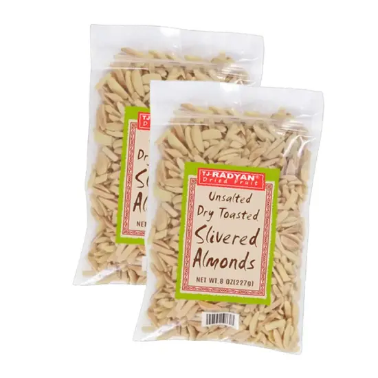 Unsalted, Dry Toasted Slivered Almonds 8 oz {1}