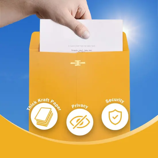 6x9 Clasp Envelopes - 20 Pack, Brown Yellow Manila Envelopes 6x9, 100GSM Heavy Kraft Paper, for Mailing {4}