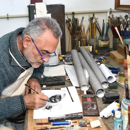 Professional Colored Charcoal Pencils Drawing Set,12 Pieces Pastel Chalk Pencils for Sketching, Shading, Blending, Portrait, Black White Charcoal Pencils for Beginners & Artists {5}