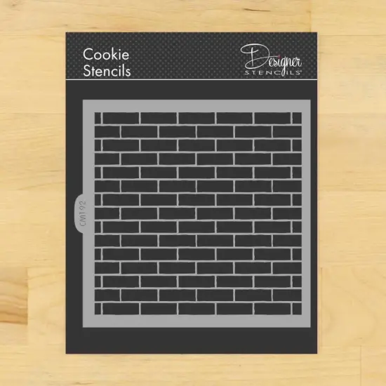Brick Wall Cookie & Craft Stencil | CM192 by Designer Stencils | Cookie Decorating Tools | Baking Stencils for Royal Icing, Airbrush, Dusting Powder | Craft Stencils for Canvas, Paper, Wood | Reusable Food Grade Stencil {3}