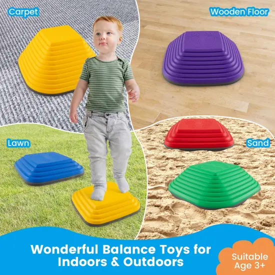 6-Piece Kids Stepping Stone Set for Balance and Motor Skill Development with Non-Slip {6}
