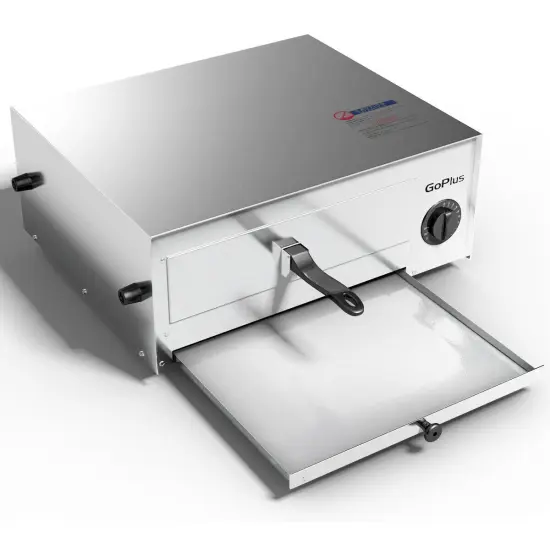 Silver Stainless Steel 12" Pizza Oven with Timer & Crumb Tray {6}