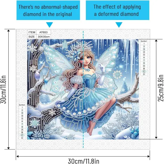Diamond Art Painting Kits for Adults Butterfly Fairy Princess, 5D Special Shape Diamond Art Kits for Beginners, Crystal Rhinestones Diamond Art Painting for Home Wall Decoration Gift 12&times;12 inch {2}