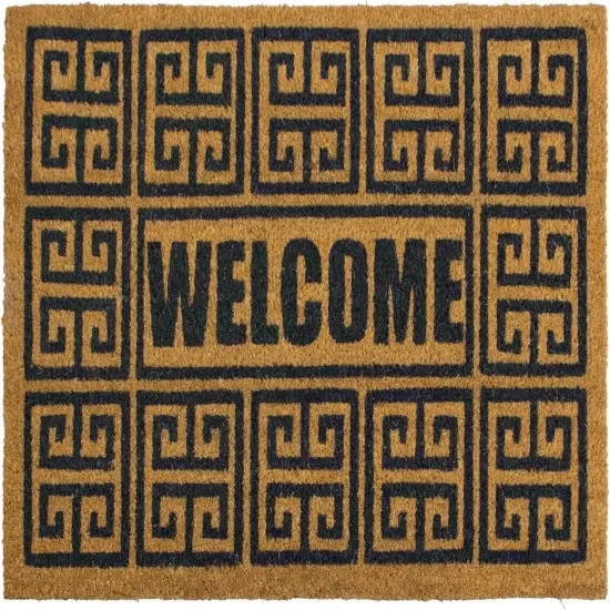 Doormat | Geo Welcome | All Weather Heavy Duty Mat | 100% Natural Coir Face | Non-Slip | Outdoor Home D&eacute;cor {1}