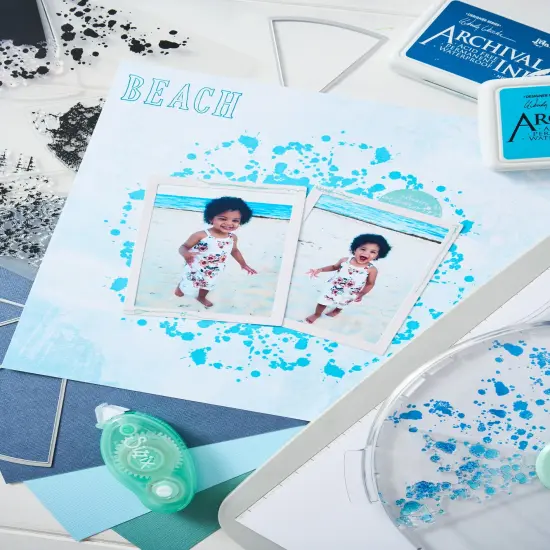 Sizzix A5 Clear Stamps W/Framelits Dies By 49 And Market-Build-A-Burst Painterly {6}