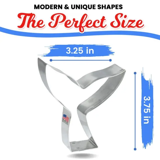 CookieCutter.Com Whale Mermaid Tail Cookie Cutter 3.75 in, Tin Plate Steel, Handmade in USA {3}