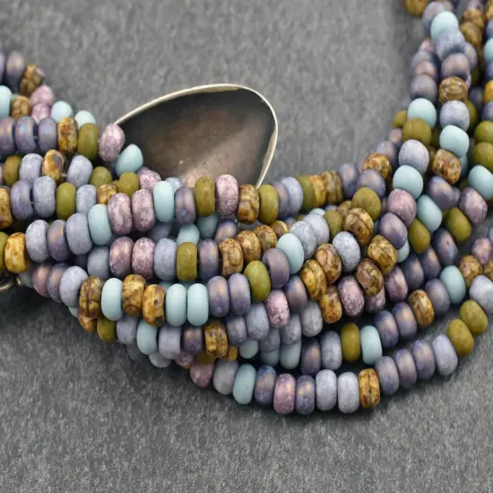 2/0 Aged Matte Killer Frost Picasso Mix Seed Beads (21" Strand) {3}