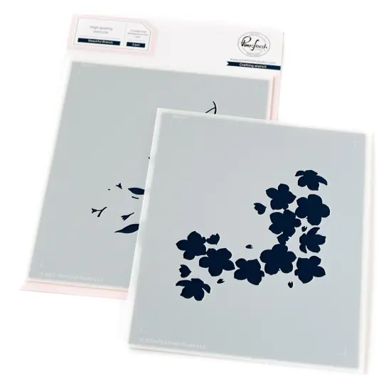 Pinkfresh Studio Stencils 4.25"X5.5" 2/Pkg-Beautiful Branch {1}
