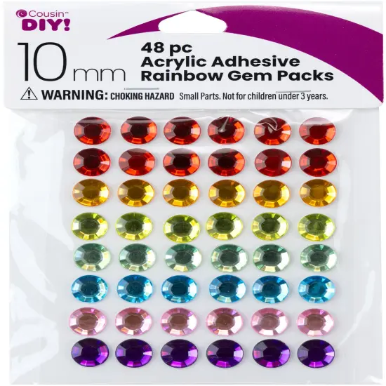 CousinDIY Acrylic Adhesive Gems 10mm-Rainbow {1}