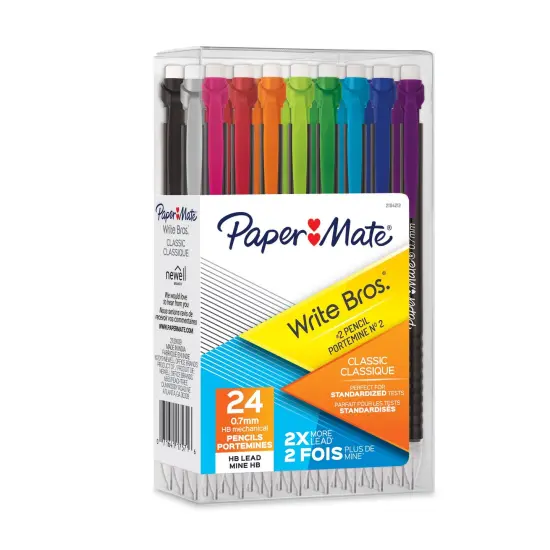 Write Bros&reg; Mechanical Pencil, 0.7mm, Assorted, Pack of 24 {1}