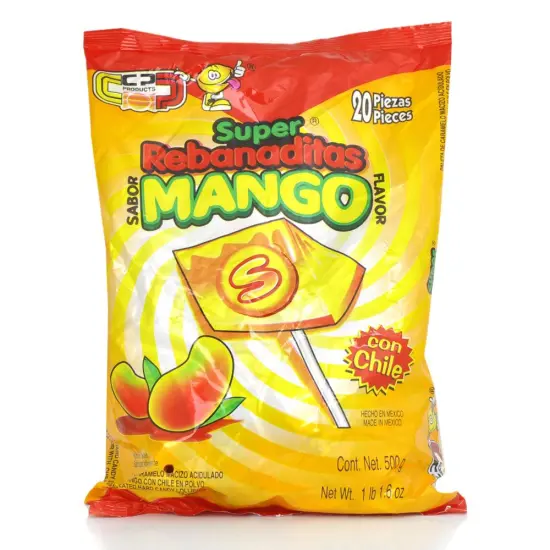 Candy Pop Super Rebanaditas Mango Lollipop 1lb 20ct {1}