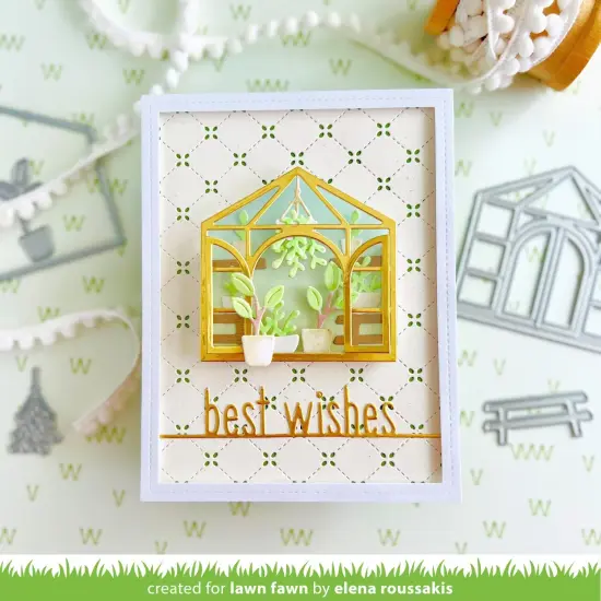 Lawn Cuts Custom Craft Die-Best Wishes Line Border {3}