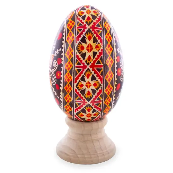 Geometrical Patterns Goose Real Blown Out Ukrainian Easter Egg {3}