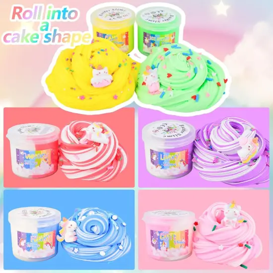 6 Pack Butter Slime Kit, with Unicorn Slime Add Ins, Soft Non-Sticky, Birthday Gifts for Kids, Classroom Rewards, Stress Relief Toy, DIY Butter Slime Party Favor for Girls & Boys {3}