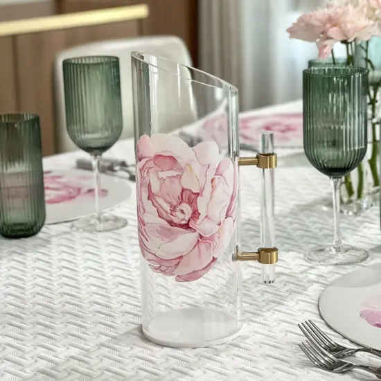 Lucite Floral Pitcher By Kinor Decor {2}