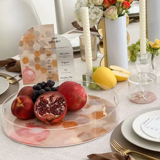 Lucite Honey Dish with Painted Base {4}