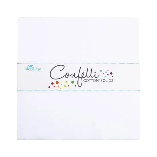 Confetti Cotton 10" Square Pack (Layer Cake / 10" Stacker) in Bright White byfor Riley Blake (10-120-BWHITE-42) {1}