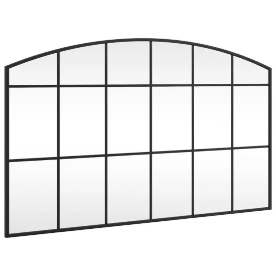 vidaXL Wall Mirror Black 39.4"x23.6" Arch Iron {2}