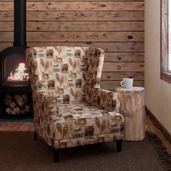 Cabin Pine - Beige & Taupe,Brown Novelty Upholstery Fabric 54 Inches" {2}