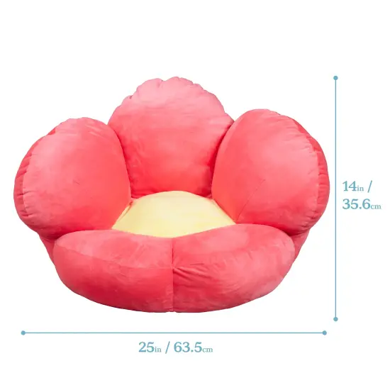Flower Cozy Cushion, Floor Pillow Bright Pink {2}