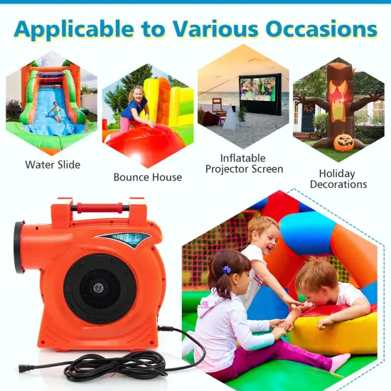 Costway 2 HP/1500W Air Blower Commercial Inflatable Bounce House Blower for Water Slide {5}