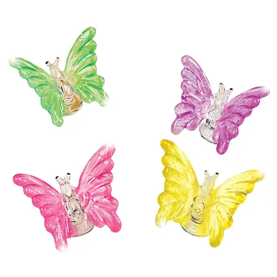 Collections Etc Colorful Glass Butterfly Decorations - Set of 4 {2}