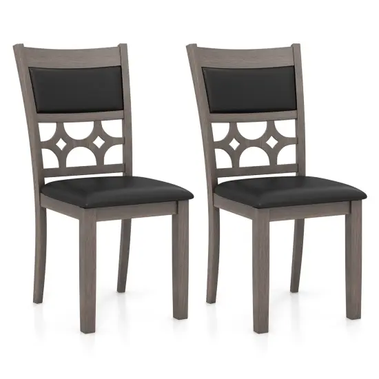 Costway Upholstered Dining Chair Set of 2/4 Armless Chair with Padded Backrest & Seat {7}