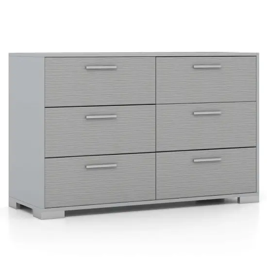 Costway 6 Drawer Storage Cabinet with Metal Legs & Handles Anti-Toppling Devices {1}