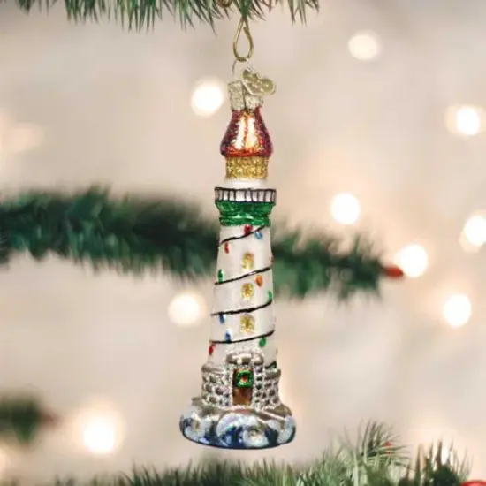 Old World Christmas 5.0 Inch Holiday Lighthouse Christmas Tree Ornament , Ornament Ocean Multicolored {3}