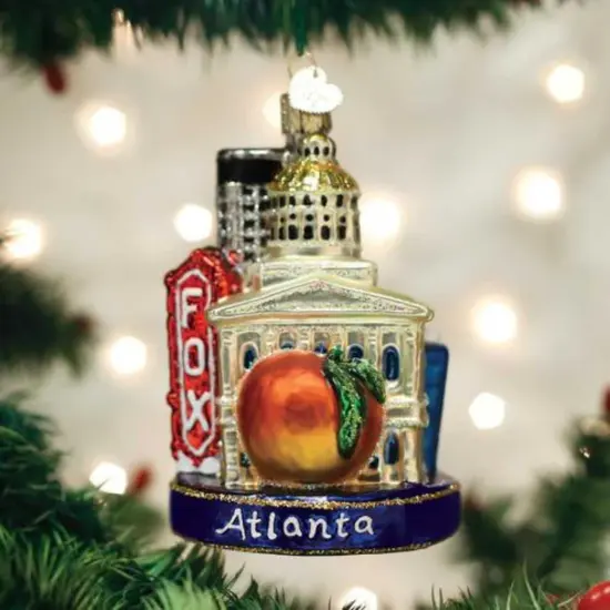 Old World Christmas 4.25 In Atlanta Christmas Tree Ornament , Georgia Cnn Peach Multicolored {3}