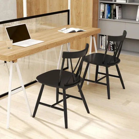 Costway Dining Chairs Set of 2/4 Farmhouse Kitchen Chair with Rubber Wood Frame, {4}