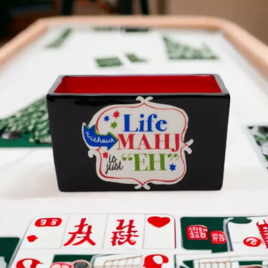 Ceramic Life Without Mahj Is Just "EH" Bowl, Home Decor, Kitchen Decor, Game Room Decor, Mahjong Player Gift {1}