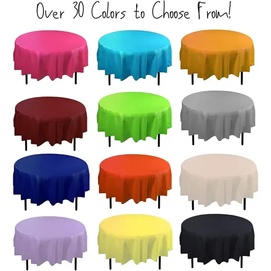 Exquisite Disposable Round Plastic Tablecloths &ndash; 6 Pack 84" Disposable Table Cloths &ndash; Indoor/Outdoor Party Tablecloth &ndash; Round Plastic Table Cover for Events & Party Supplies Brown {2}