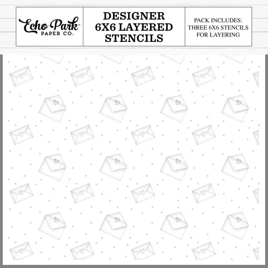 Echo Park Designer Layered Stencil 6"X6"-Love Mail {1}