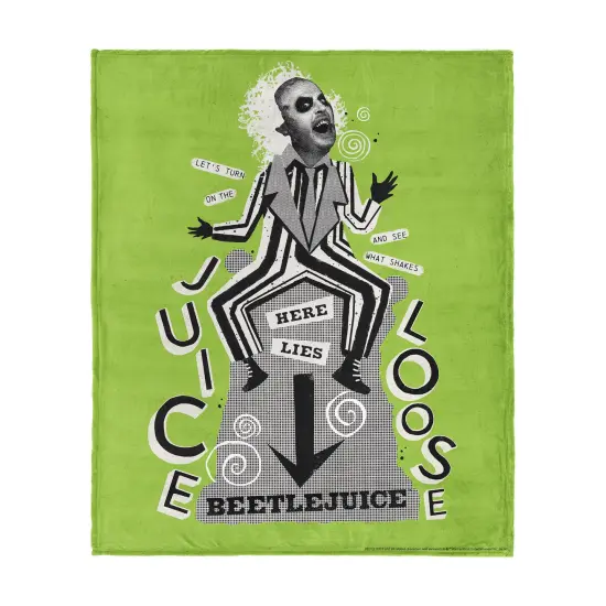Warner Brothers Beetlejuice Silk Touch Throw Blanket Juice Is Loose {1}
