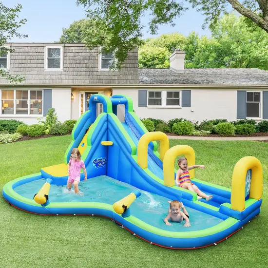 Costway Inflatable Water Slide Kids Bounce House Castle Splash Water Pool {4}