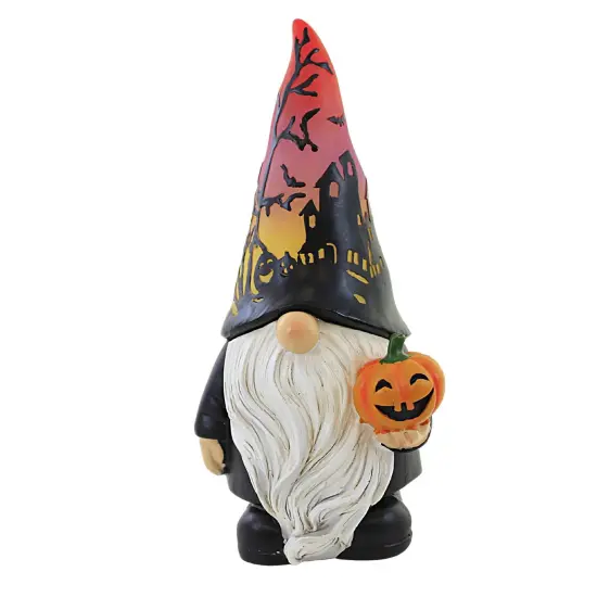 Evergreen 8.0 Inch Led Halloween Gnome Halloween Figurine , Lighted Halloween Decor Jack-O-Lantern Bats Black {1}