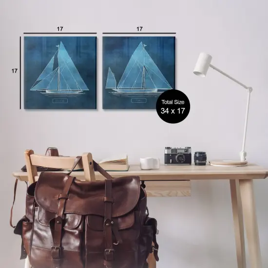Stupell Industries Nautical Sailboat Vessels Duo 2pc Canvas Set By Susan Arnot {9}