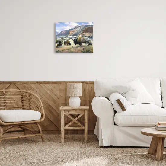 Stupell Industries Grazing Bison & Buffalo Canvas By Jack Sorenson {2}