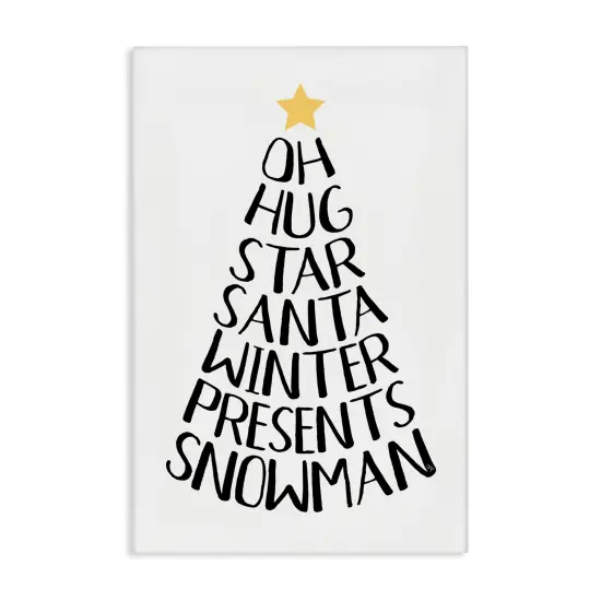 Stupell Industries Seasonal Christmas Words Tree Canvas By Martina Pavlova {1}