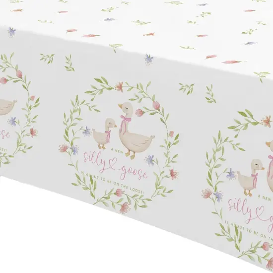 Pink Silly Goose Baby Shower Decorations Tablecloth {3}