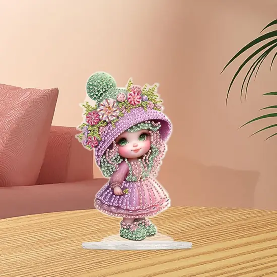 Diamond Art Painting Tabletop Decoration (Pink Doll)) {4}