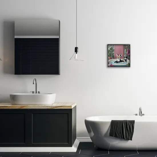 Stupell Industries Bathing Fox in Tropical Bathroom Framed Giclee By Annabelle Hall {2}